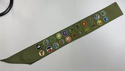 Bsa 2 Row Merit Badge Sash With 22 Mb's ~ Farm Mechanics Firemanship Pets  • $19.99