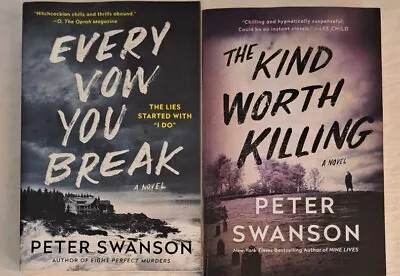 Peter Swanson Book Lot Of 2 Every Vow You Break The Kind Worth Killling - GOOD • $12.87