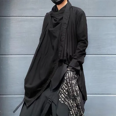 Men‘s Gothic Punk Poncho Cape Cloaks Long Sleeve Casual Slim Fit Cardigan Coat  • £17.47