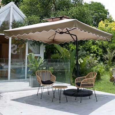 £99.95 • Buy 2.5M Outdoor Garden Banana Parasol Hanging Cantilever Sun Shade Umbrella Base UK