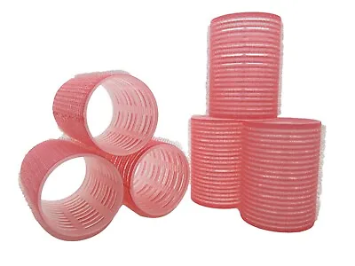 6 XL Large Curl Cling Hair Rollers Pink 45mm Adds Top Layer Volume • £4.49