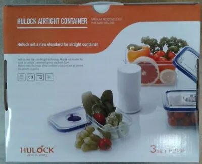 Hulock Airtight Container 3 Pcs Vacuum Airtight Food Container With Pump • $24.99