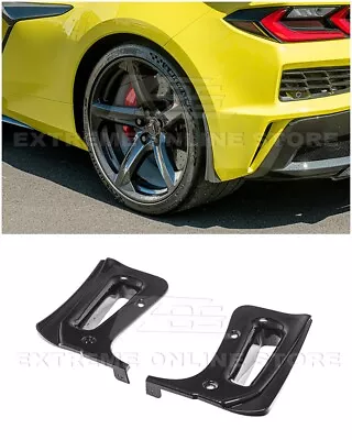 For 22-Up Corvette C8 Z06 Extended CARBON FLASH METALLIC Rear Mud Flaps Guard • $209.98