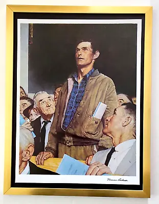 Norman Rockwell +   Freedom Of Speech   + Circa 1970's + Signed Print Framed • $179