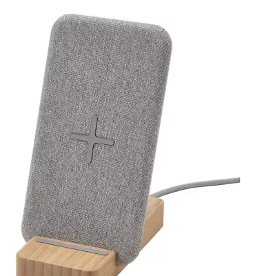 IKEA Nordmarke Wireless Charger BAMBOO And FABRIC Finish Energy Saving • £15