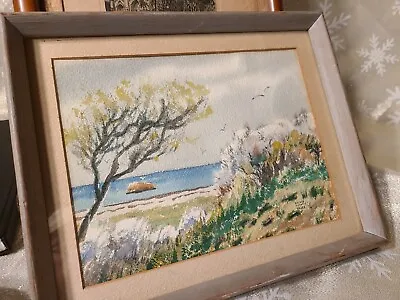 Vintage Cape Cod Shoreline Watercolor Signed Harold Durand White- Cape Cod MA. • $259