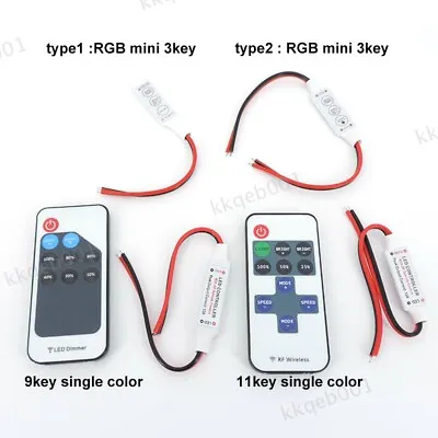 12V Mini RGB Single Led SMD Strip Light 9 11 Key Remote Controller DC Connector • $2.05
