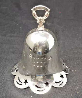 Towle Silversmiths 2000 Silver Plated Pierced Annual Christmas Bell 3 1/2  Tall • $14.50