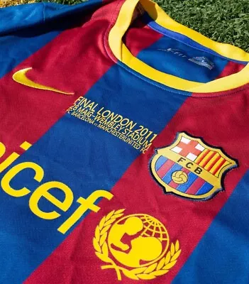 2010/2011 FC Barcelona Messi #10 Champions League Final Jersey • $74.99