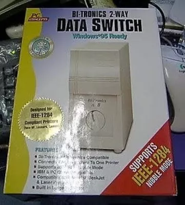 NEW 2-Way DB25 Manual Data Transfer Switch Box Rotary Parallel PC Printer • $19.99