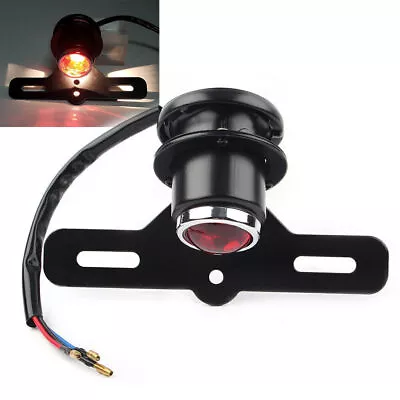 Round Retro Brake Tail Light Lamp For Bobber Chopper Cafe Racer Motorcycle • $20.23