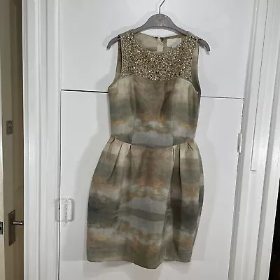 H&M Conscious Collection Dress Sleeveless Sky/Water Upper Beaded Bodice EU 38 • £37.99