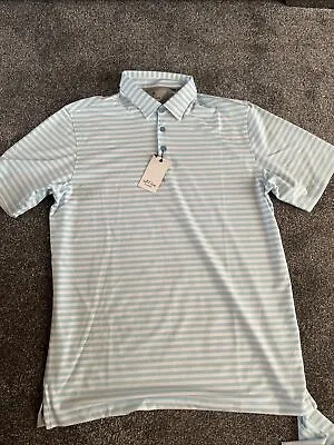 £24.95 • Buy Adidas Adipure Essential Golf Polo Top Shirt Lush Blue Striped Uk M