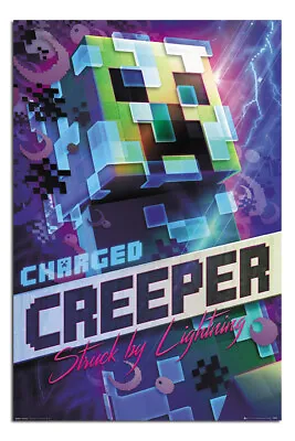 Minecraft Charged Creeper Poster Official Licensed 24 X 36 Inches • £9