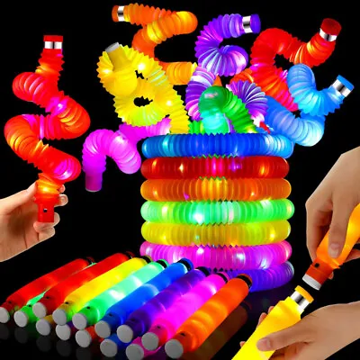 £10.97 • Buy Fidget Pop Tube LED Popper Stress Sensory Light Toys Party Decor Autism Gift