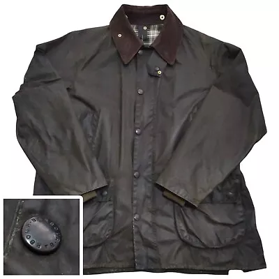 Barbour Bedale Classic Olive Green Wax Jacket Mens Size Large Vintage 1992 A100 • $149.20