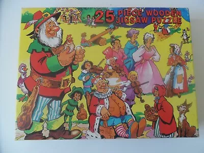 Vintage Nursery Rhymes Wooden Jigsaw Puzzle 25 X Pieces Complete Old King Cole • £11.50