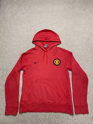 Nike Manchester United Hoodie Red Size UK Small Men's Jumper Y2K Vintage • £14.99