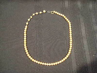 Vintage Necklace  Faux Pearl Single Strand  13.5  With 3  Extender. • $7.50