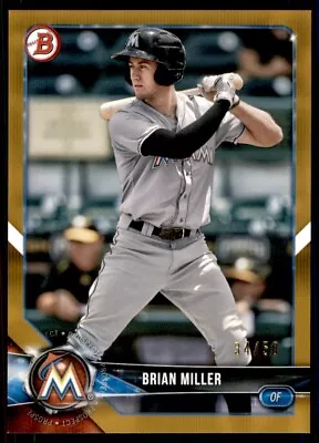 2018 Bowman Gold Brian Miller 34/50 Miami Marlins • $1.29