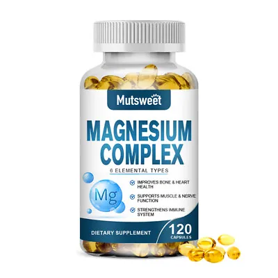 Magnesium Complex Supplement Citrate Malate Taurate Oxide Aspartate Muscle Joint • $13.95