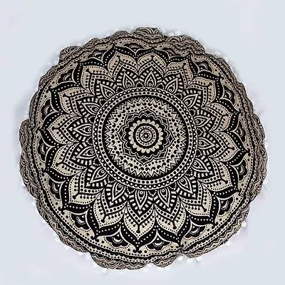 32  Mandala Large Floor Pillow Cover Meditation Cushion Ombre-black Gold • $24.56