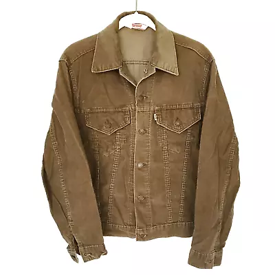 Vintage Levis Corduroy Trucker Jacket Size36 Made In USA Pocket Tan Brown Unisex • $299.98