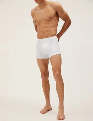£20 • Buy Ex M&S 5pk White Cotton Stretch Cool & Fresh Trunks RRP £28 Size 2XL