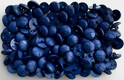 20mm 32L Dark Blue Leather Effect Aran Football Shank Buttons Button (Q876) • £0.99