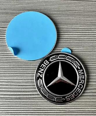 57mm Mercedes Benz Black Bonnet Badge Hood Emblem Sticker For Most GL C E S • £8.98