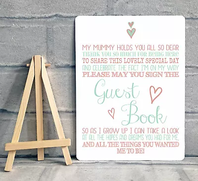 A5 Baby Shower Guest Book Thank You For Coming Gift Table Sign - Mint Green • £8.95