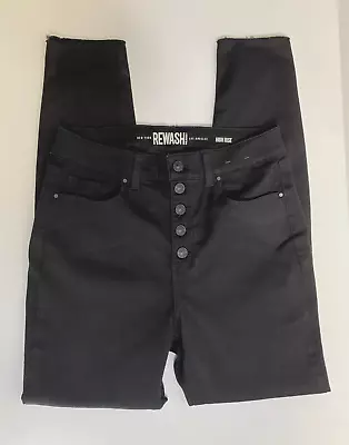 Womens Black Rewash Brand Skinny Buttonfly Pants • $16