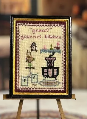 Vintage Artisan Miniature Dollhouse Framed MARIE FRIEDMAN Kitchen Petit Point • $49.99