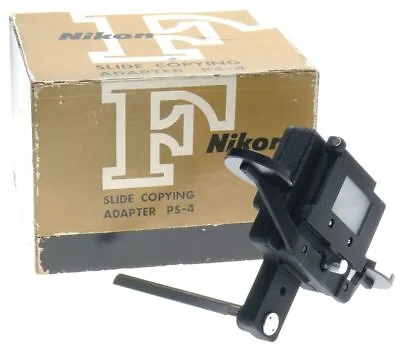 $199 • Buy NIKON PS-4 SLIDE COPYING 35mm FILM CAMERA ATTACHMENT ADAPTER MINT FITS PB-4 PB-5