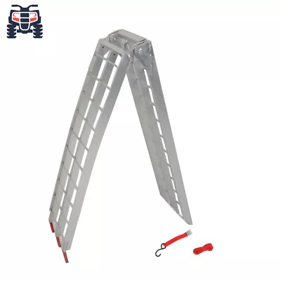 Motorcycle Arched ATV Truck 1x 750Lbs 7.5 Feet Aluminum Folding Loading Ramp Kit • $71.99