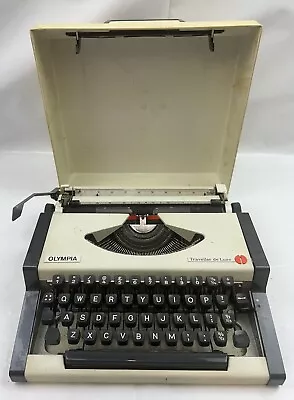 Vintage Olympia Traveller De Luxe Type Writer With Carry Case • £29.95