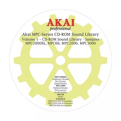 Akai MPC2000XL MPC60 MPC2000 MPC3000 CD-ROM Sound Library Volume 1- Samples • $10.90