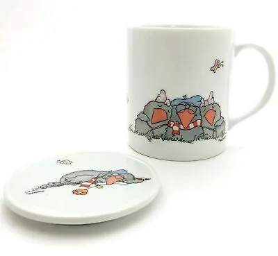 Vintage Steinbeck Coffee Mug W/ Coaster Sleeping Birds Toscany Collection Gift • $14.50