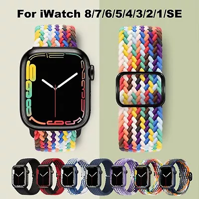$6.49 • Buy For Apple Watch IWatch Ultra 8765432 Band 38/40/41 42/44/45 Braided Nylon Strap