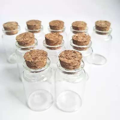 10PCS 20Ml Small Glass Bottles Vials Jars With Cork Stopper Bottle 20Ml 30X50Mm( • $13.98