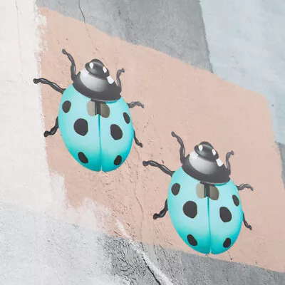 Metal Ladybug Wall Art Decor For Garden And Patio-QX • £7.99