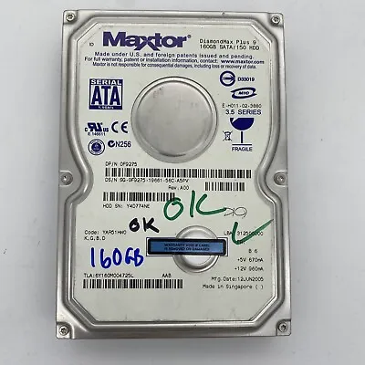 Maxtor DiamondMax Plus 9 160GB SATA 133 Internal 3.5  HDD Hard Disk Drive • £9.99