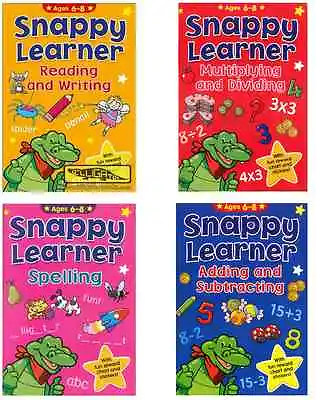 Set Of All 4 Snappy Learner Books 6-8 Year Olds Maths Spelling Reading & Writing • £8.95