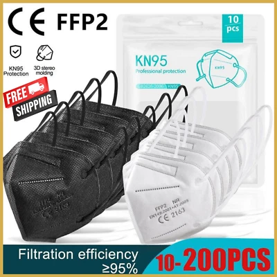 $18.95 • Buy 10/200Pcs | KN95 N95 P2 Disposable Face Mask Respirator Protective Masks 5 Layer