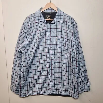 Rydale Mens Lined Shirt Size XL Fits Larger Blue Checked Country Clothing • £19.99