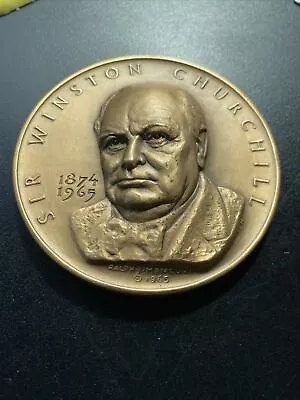 SIR WINSTON CHURCHILL Bronze Medal Medallic Art Co. Ralph Menconi 1965 • $15