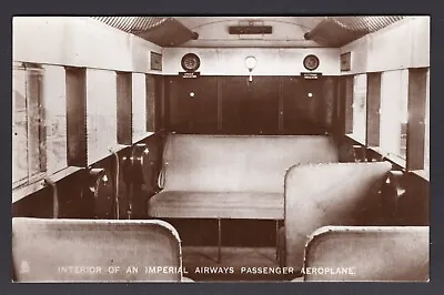 1920's Rppc Interior Of An Imperial Airways Passenger Aeroplane • £5