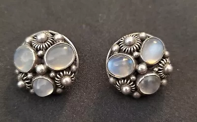 Arts & Crafts Moonstone Sterling Silver Earrings • $95