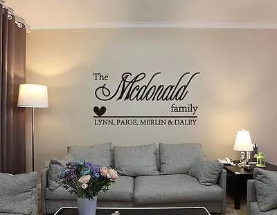 £0.99 • Buy Hand Carving Personalize Family Name Words Quote Wall Sticker Decor UK RUI234
