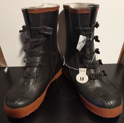 Explorers Black 100% Rubber Rain Work Boots Size 10 NEW Old Stock Waterproof • $35.59